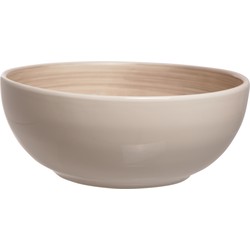 Salade schaal/kom rond Turbolino - beige/bruin -Dia 25 cm - Saladeschalen