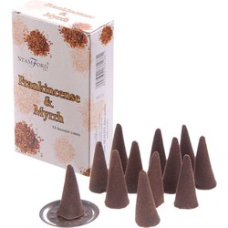 15x Stamford wierookkegeltjes met Frankincense & mirre geur - Wierookstokjes