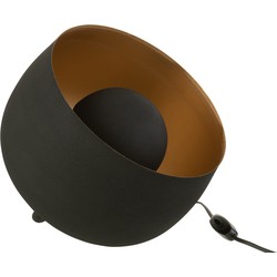 J-line - Lamp Rond Interieur Goud Metaal Zwart Small - 28x28x24cm