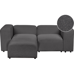 FALSTERBO - Modulaire tweezitsbank met ottomaan - Donkergrijs - Bouclé
