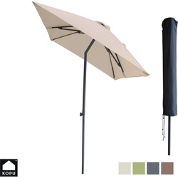 Kopu® Leon Parasol Rechthoek 150x250 cm - Balkonparasol met Hoes - Creme