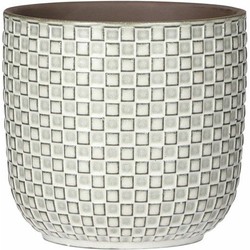 Mica Decorations - Plantenpot - Keramiek wit - 13,5 x 13 cm - Plantenpotten