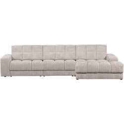 WOOOD Second Date Chaise Longue Rechts - Grove Ribstof - Naturel