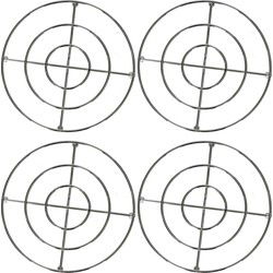Secret de Gourmet ronde pannen onderzetter - 4x - zilver - D20 cm - Panonderzetters