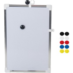 Whiteboard 30 x 40 cm met 10x stuks ronde magneten 30 mm - Krijtborden