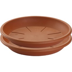 Set van 6x stuks water opvangschaal/onderschotel voor planten/bloem pot terra cotta kleur dia 24 cm - Plantenpotten