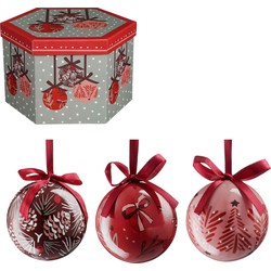 House of Seasons Cadeau Set Kerstballen - 14 Stuks - Ø7,5 cm - Onbreekbaar - Rood