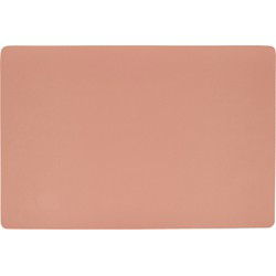 Zeller placemats - 1x - vegan leer - zalm roze - 45 x 30 cm - Placemats