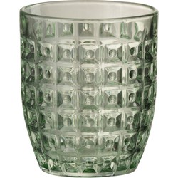 Drinkglas | Glas | Groen | 8.5x8.5x (h)10 Cm