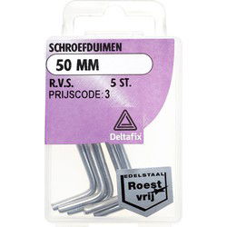 Schroefduimen 50mm rvs 5st