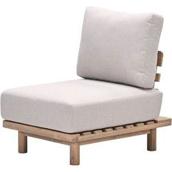 Ponti lounge fauteuil - acaciahout met white wash -  grey sand