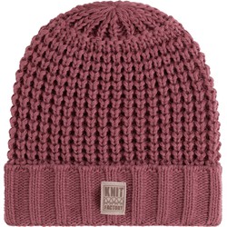 Knit Factory Robin Gebreide Muts Heren & Dames - Big Beanie - Stone Red - One Size