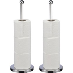 2x Badkamer/toilet wc-rol houders RVS 42 cm - Toiletrolhouders
