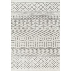 Scandinavisch Boho Tapijt MILA - Ivoor/Grijs - 160x230 cm