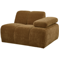 WOOOD Mojo 1-Zits Bank Met Arm Rechts - Ribstof - Geel - 74x120x97