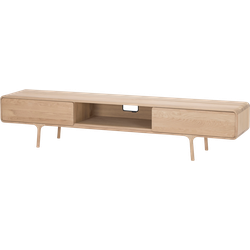 Fawn lowboard 2 drawers houten tv meubel whitewash - 220 x 45 cm