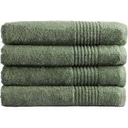 PHLOX Handdoeken Set 70x140 cm - 4 stuks - 600 g/m2 Zacht Katoen - Supreme Collectie - Oud Groen