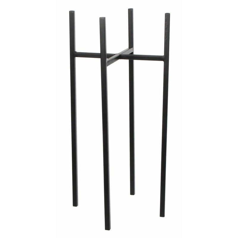 Mica Decorations Plantenstandaard - metaal - zwart - H55 x B24 cm - Plantenstandaarden - 