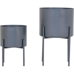 Pavia Flowerpots - 2 flowerpots in grey