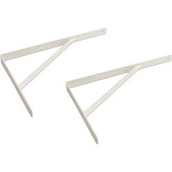 Plankdrager - 2x stuks - staal - wit gelakt - 39 x 25 cm - 300 kg - Plankdragers