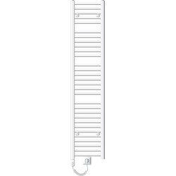 ECD Germany Badkamerradiator elektrisch met verwarmingselement 900W - 300 x 1800 mm - wit - recht met zijaansluiting