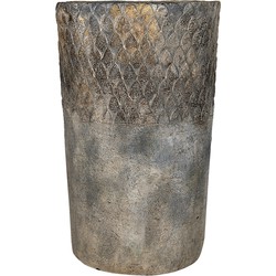 Clayre & Eef Bloempot  Ø 24x39 cm Grijs Steen Rond Bloempot binnen