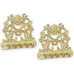A PAIR OF CAST IRON KEY-HOLDERS