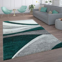 Laagpolig Modern Vloerkleed Smarela - Grijs / Groen - 200x290 cm