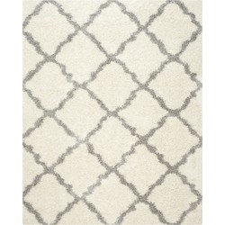 Safavieh Shaggy Indoor Woven Area Rug, Dallas Shag Collection, SGD257, in Ivory & Grey, 183 X 274 cm