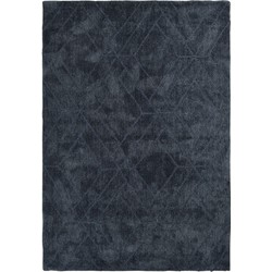 Vercai Rugs Jay Collectie - Hoogpolig Vloerkleed - Microfiber Tapijt voor Woonkamer - Microfiber Polyester - Blauw - 110x160 cm