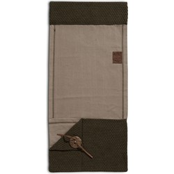 Knit Factory Barley Gebreide Pocket - Wandkleed - Armleuning Organizer - Opbergzak voor bank - Groen - 100x50 cm