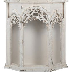 Clayre & Eef Wandkast  76x26x82 cm Wit Hout Opbergkast