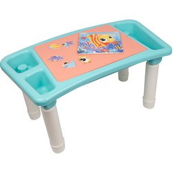 Decopatent® - Kindertafel Bouwtafel - Speeltafel met bouwplaat (Voor Lego® blokken) en vlakke kant - 3 Vakken - Met 303 Bouwstenen