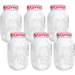 Set van 18x stuks inmaakpotten/weckpotten van 1600 ml met draaideksel - Weckpotten