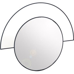 Orange85 Wandspiegel - Modern - Halve Boog - Zwart - 45x35 cm - Diameter - 25 cm - Kunststof