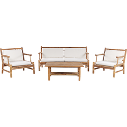 Beliani RICCIONE - Loungeset-Lichte houtkleur-Bamboehout