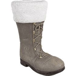Clayre & Eef Kerstdecoratie Beeld Laars 37x23x43 cm Grijs Keramisch materiaal