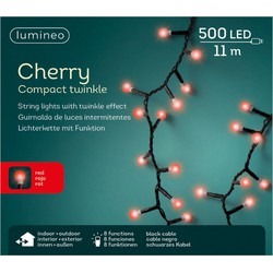 Lumineo kerstverlichting - rood - 1100 cm - 500 leds - twinkel - Kerstverlichting kerstboom