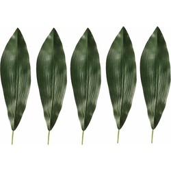 5x Donkergroene Aspidistra kunsttak 75 cm - Kunstplanten