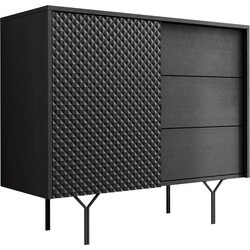 Meubella Dressoir Legacy - Mat zwart - 97 cm