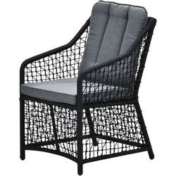 Vasto dining fauteuil - rope black - mystic grey