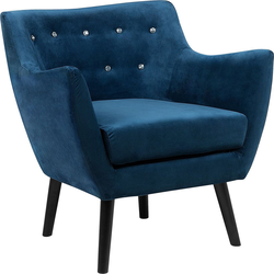 DRAMMEN II - Fauteuil - Marineblauw - Fluweel