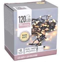 Kerstverlichting - op batterij - warm wit - 120 leds - 900 cm - Kerstverlichting kerstboom