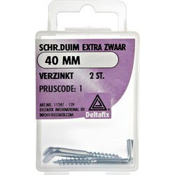 Schroefduim xtra zwr 40mm verz 2st