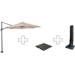 Zweefparasol Hawaii S - met voet en hoes - Ecru - 300 cm
