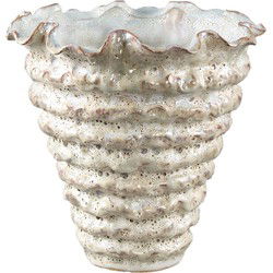 PTMD Bloempot Nianh - 30x30x30 cm - Keramiek - Creme