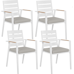 TAVIANO  - Tuinstoel set van 4 - Grijs - Aluminium