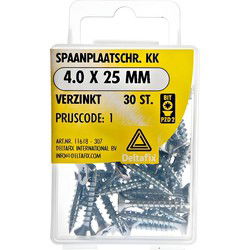 Spaanpl.schr. 4.0x25mm 30st