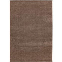 Trendy Home Uni - Modern Vloerkleed - Effen, Laagpolig, Velours, Hoge dichtheid, Soft Touch - Bruin- 160x230 CM