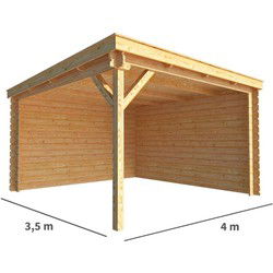 Overkapping Els 400 cm bij 350 cm diep Lessenaarsdak